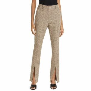 A.L.C. Edwin Tailored Split Leg Brown Houndstooth Ankle Pants Women’s Size 10